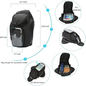 Bolsa de Hombro y Cintura para Motocicleta, Bolsa para Tanque de Combustible a Prueba de Polvo, con Soporte Magnético para Navegación Táctil, Alforjas Prácticas - Product Image 3