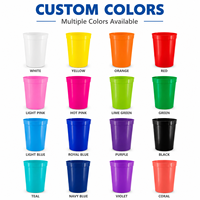 Gobelets de stade réutilisables en plastique 16oz, personnalisables, pour fêtes, avec logo coloré, pour événements, cadeaux et vente en gros