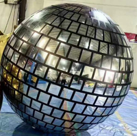 Sphère miroir gonflable géante irisée argentée, boule disco suspendue, ballon gonflable brillant pour la décoration de mariage, de boîte de nuit et de fête
