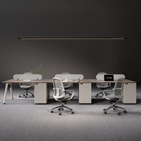 Combinaison de chaises de bureau pour personnel avec écran en forme de croix pour postes de travail 2 et 4 personnes – Design moderne et minimaliste