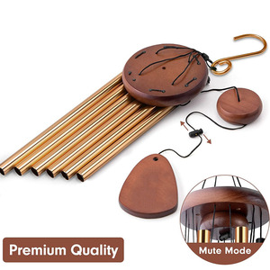 Carillon éolien en métal de 32 pouces, en acier inoxydable avec cadre en bois, cadeau de condoléances, décoration suspendue pour extérieur - Product Image 3