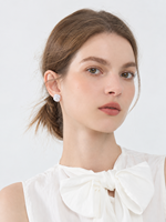 KAVNAR Boucles d'oreilles clous en laiton plaqué argent épais, tige en argent 925, perle pleine et zircon cubique pour femme