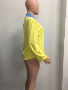 Camicetta da donna a maniche lunghe con blocchi di colore, vestibilità ampia, nuova collezione Sehe Fashion, taglie <span class=keywords><strong>asiatiche</strong></span> - Product Image 6