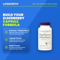 LIFEWORTH Capsules de Sambucus (Baies de sureau) 60 unités avec Vitamine C et Zinc pour la Santé Immunitaire – Vente en Gros