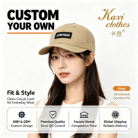 Casquettes de baseball Kaxi en velours côtelé/toile à 6 panneaux, ajustables, avec logo personnalisé, patch tissé découpé au laser, pour l'extérieur et décontractées
