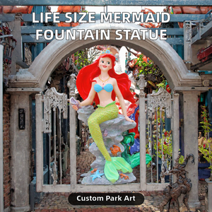 Escultura de Sirena de Resina Personalizada, Estatua de Tamaño Real para Parque, Decoración de Fuente de Fibra de Vidrio, Adorno Temático - Product Image 2