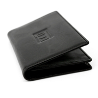Dompet kulit Unisex, pemegang kartu profesional murah, Logo kustom, penutup terbuka, panjang huruf, ramah uang tunai