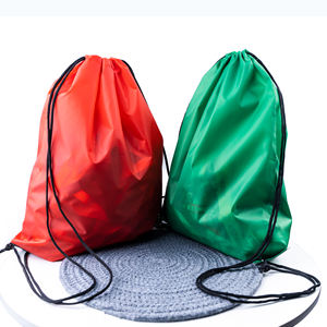 <b>Promotional</b> Custom Logo Draw String Bag Polyester Sport <b>Backpack</b> Drawstring Gym Bag With Zipper Pocket - Product Image 4