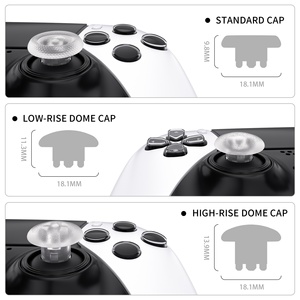 EXtremeRate Custom Clear Replacement Joystick Swappable Thumbsticks for PS5 <b>Edge</b> Controller - Product Image 5
