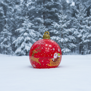 Ballon de Noël gonflable en PVC de 60 cm pour la fête, décoration amusante, jouet gonflable, ornement de Noël en gros - Product Image 2