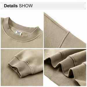 Custom logo 350 Grams Cotton Long Sleeve Sweatshirts Wholesale Fleece Oversized <b>Crewneck</b> Sweatshirts - Product Image 4