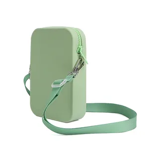 Bolsa de teléfono móvil pequeña funda de hombro de silicona para teléfono inteligente para teléfono móvil con correa