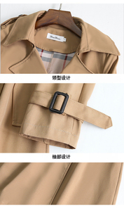 Otoño Invierno Venta al por mayor Gabardinas largas Mujeres Estilo <span class=keywords><strong>militar</strong></span> Tallas grandes Abrigos Abrigo - Product Image 3