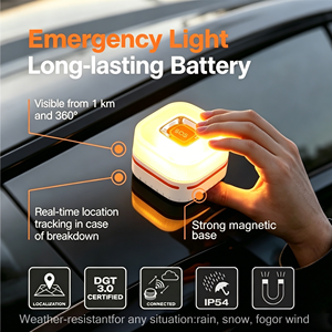 Lampe de signalisation d'urgence V16 pour voiture, lampe de signalisation magnétique rechargeable, étanche, clignotante, accessoires de sécurité pour la maison et la voiture - Product Image 1