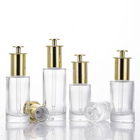 Flacon d'huile essentielle en verre blanc givré de luxe, fond épais, flacon transparent pour sérum, emballage cosmétique