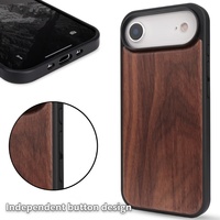 Coque de téléphone en bois de luxe anti-chute C0128 pour iPhone 16 17 Air 15 Pro 14 13 Pro Max 12 11 18