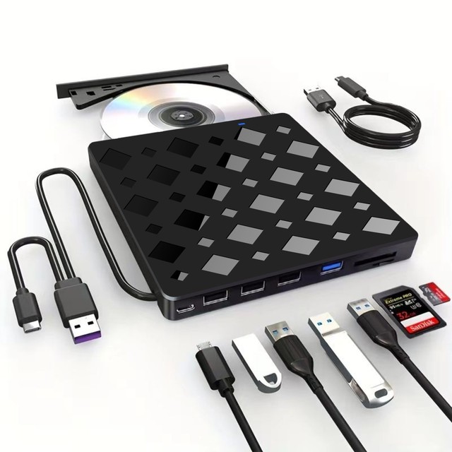 3.0USB/TYPE 7-in-1 Multi-function External Optical Driveoptical Drives for CD/DVD Recorder SD Card and USB Flash Disk Player