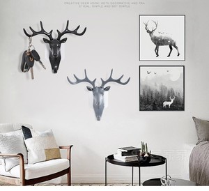 <strong>Wall</strong> Decorative Resin Deer Head Antlers Single <strong>Wall</strong> <strong>Hook</strong> Hanging <strong>Key</strong> <strong>Hook</strong> - Product Image 4