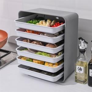 Multi Layer Food Storage Tray L Size Rectangular Kitchen Organization Rack For Food Preparation - Product Image 1