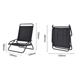 Silla de Playa Plegable de Metal Negra Portátil Kejie, Diseño Moderno para Exteriores, Muebles de Jardín - Product Image 5