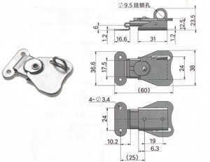 Tùy chỉnh chấp nhận được thiết bị giám sát phần cứng 304 thép không gỉ có thể khóa bướm chuyển đổi chốt ốc vít - Product Image 3