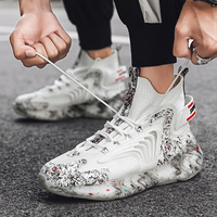 Baskets montantes décontractées à lacets pour hommes Fashiontrend – Été, Antidérapantes, Légères, Respirantes, Amortissantes, Lumineuses – Automne Hiver