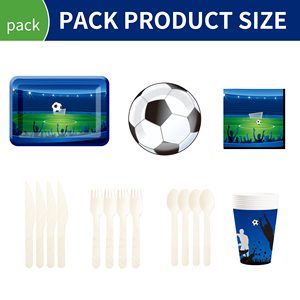 DAMAI - Juego de Vajilla Desechable de Papel con Diseño Deportivo para Fiesta de Cumpleaños, Platos, Servilletas y Vasos con Temática de Fútbol - Product Image 6