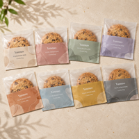 Sacs à pâtisserie personnalisés avec logo imprimé, qualité alimentaire, scellés sur 3 côtés, en plastique laminé, petits sacs transparents thermoscellables pour biscuits individuels