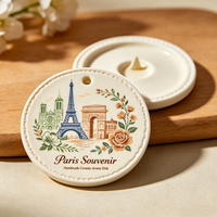 Diffuseur d'arômes en céramique personnalisé avec motif de la ville de Paris, plaque en céramique pour voiture, tablette d'aromathérapie aux huiles essentielles