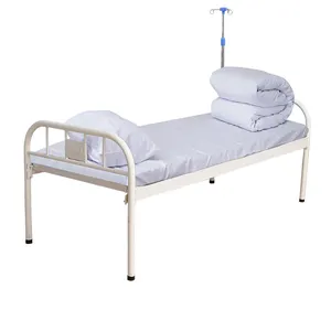 Krankenhaus ausrüstung Hersteller einfache Klinik Patienten bett Edelstahl SS Flach metallrahmen medizinisches Bett