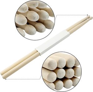 Seuqhck 12 pares de <span class=keywords><strong>baquetas</strong></span> de madera de arce 5A, accesorios clásicos de percusión de jazz - Product Image 1