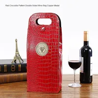 FEI TSWEI Sac en cuir pour bouteille de vin rouge, boîte élégante simple ou double, style sac à main, cadeau domestique, ensemble cadeau durable et élégant, modèle 20