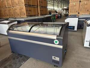 Vitrine d'îlot combinée pour supermarché, vitrine réfrigérée pour aliments frais et surgelés - Product Image 2