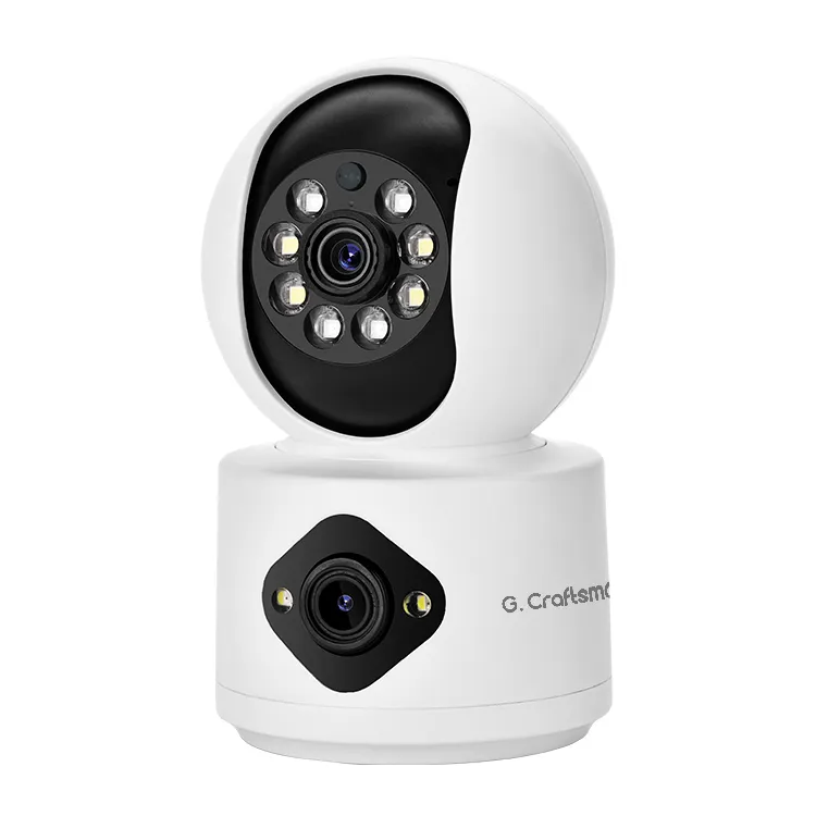 G.Craftsman-Lente dual con sensor de 2MP, cámara PTZ inalámbrica con seguimiento de movimiento, seguridad interior para el hogar, wifi, en stock, en el momento de la compra