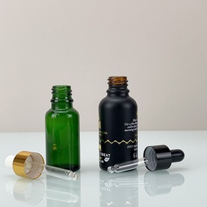Luxury Amber Hair Serum Glass <b>Dropper</b> <b>Bottle</b> Silk Screen 15ml 30ml 50ml Eye Serum Glass <b>Bottle</b> with Gold Aluminum <b>Dropper</b> Cap - Product Image 3