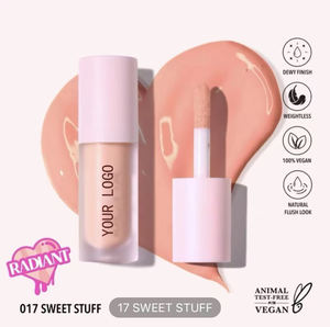 Rubor Líquido Vegano Mineral Brillante, Voluminizador, Resistente al Agua, Marca Privada, Transparente, Color Marrón Nude, Duradero - Product Image 1