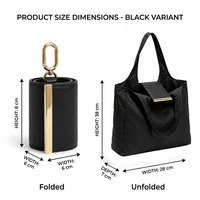 Sac fourre-tout en cuir PU imperméable, pliable en porte-clés, se transforme en grand sac en quelques secondes, capacité de 15 kg, lavable