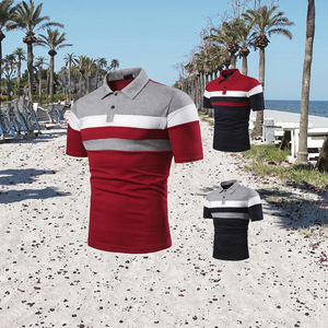 เสื้อโปโลผู้ชายไซส์ใหญ่ แขนสั้น ผ้าถัก ระบายอากาศดี แต่งกระดุม ลายพิมพ์ สำหรับชุดทำงาน - Product Image 3