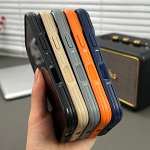 เคสโทรศัพท์แม่เหล็กแบบด้านสไตล์เมคคาหรูหราสำหรับ iPhone 17 12 13 Pro Max 14 15 16 Plus พร้อมปุ่มสัมผัสกล้อง ป้องกันการกระแทก - Product Image 3