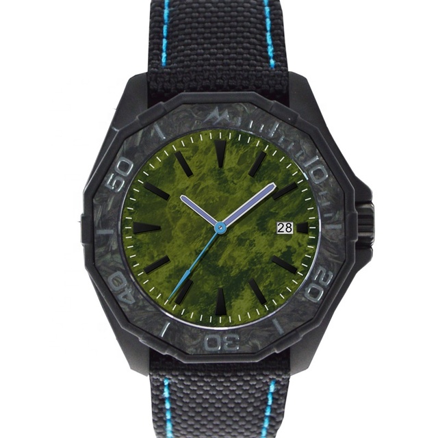 New Design Carbon Fibre Forged Automatic Mechanical Watch Mens Sports Watch