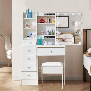 Glass ngực của Ngăn kéo giá rẻ cửa hàng làm đẹp trang điểm vanities box với gương và ghế sang trọng hiện đại - Product Image 3