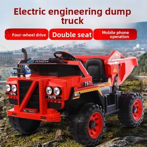 Elektrikli atlama 4 sürücü 12v çocuklar araba ile çocuklar için elektrikli otomobil büyük boy iş makinesi - Product Image 2