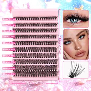 Faux cils 30D 40D 80D F80D Épais, mixtes, segmentés, en fibres synthétiques, style européen et américain, pour la population générale - Product Image 3