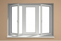 Fenêtre à double battant française en PVC de haute qualité avec triple vitrage trempé et design grillagé