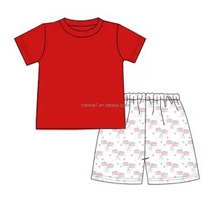 Puresun Kinderkleding 4e Van July America Vlag Baby Boys Rompertjes Zomer Kinderen Mouwloze Jumpsuits