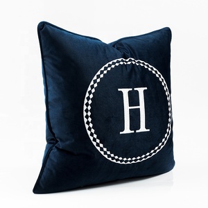 Decorative Throw <strong>Pillow</strong> Covers 18*18 Square Couch <strong>Pillow</strong> Covers Velvet Embroidered Sofa Boho Cushion <strong>Pillows</strong> <strong>Navy</strong> - Product Image 4