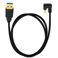 Câble de synchronisation et de charge USB plaqué or USB 3.0 (Type-A) mâle vers USB 3.1 (Type-C) mâle (noir) 0,3 m/1 m/1,8 m