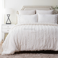 Parure de lit en coton blanc taille King, la plus vendue, avec housse de couette confortable en bambou pour chambre à coucher