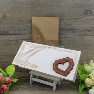 Convite de Casamento Clássico em Forma de Coração com Estampa a Quente, Cartões de Aniversário, Cartões de Agradecimento - Product Image 4