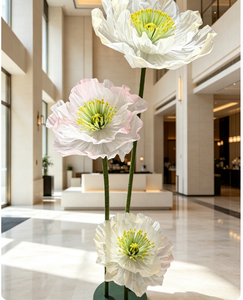 Decorazione da Terra Gigante a Forma di Papavero in Organza Sfumata <span class=keywords><strong>Rosa</strong></span> <span class=keywords><strong>e</strong></span> Bianca - Product Image 6
